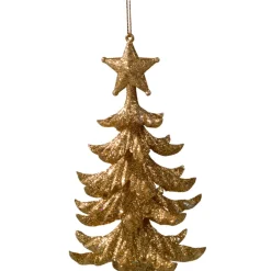 Käthe Wohlfahrt Baumschmuck Aus Kunststoff-Baum Mit Glimmer, Gold