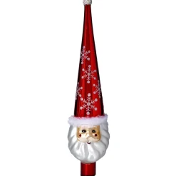 Käthe Wohlfahrt Baumspitzen-Baumspitze "Weihnachtsmann", Rot, 30Cm