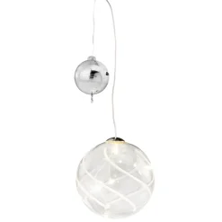 Käthe Wohlfahrt Baumkugeln Und Set-Angebote-Beleuchtete Kugel Mit Streifen, 7,5 Cm