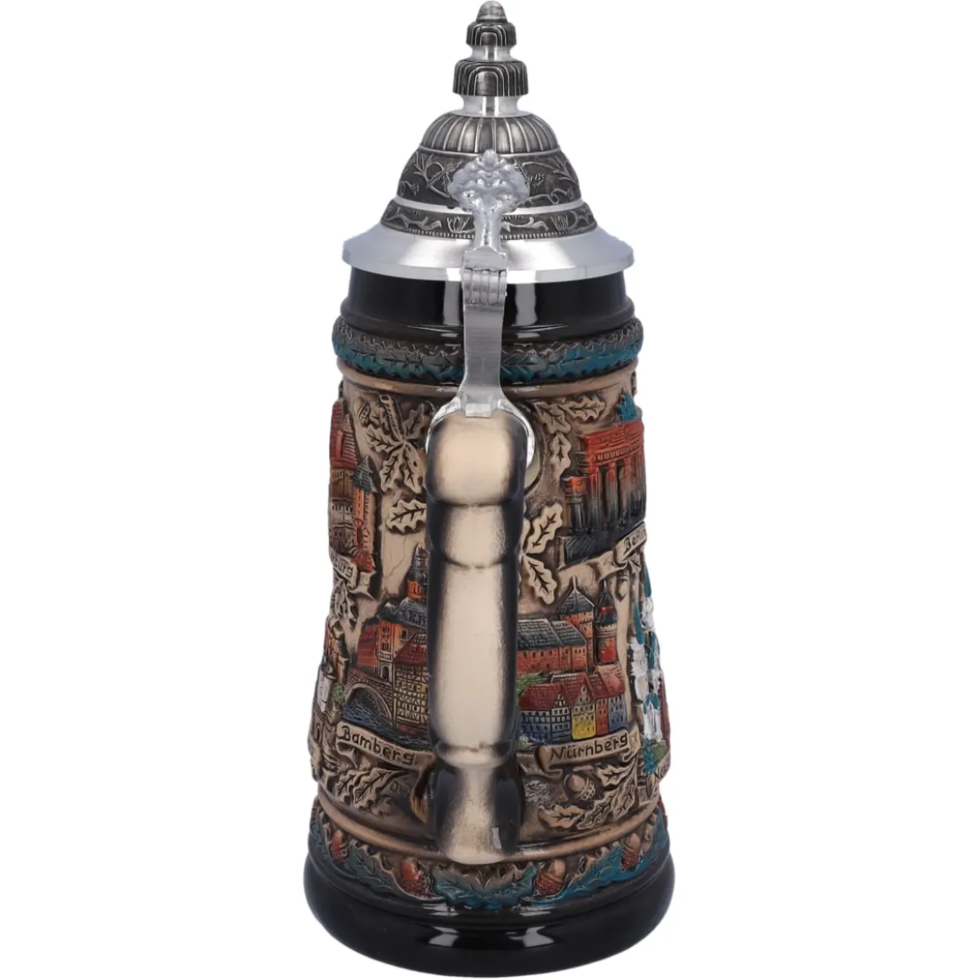 Käthe Wohlfahrt Bierkruge-Bierkrug Mit Zinndeckel "Deutschland", Bunt-Natur, 0,5L