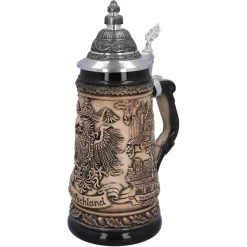 Käthe Wohlfahrt Bierkruge-Bierkrug Mit Zinndeckel "Deutschland", Natur, 0,5L
