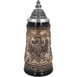 Käthe Wohlfahrt Bierkruge-Bierkrug Mit Zinndeckel "Deutschland", Natur, 0,5L