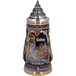 Käthe Wohlfahrt Bierkruge-Bierkrug Mit Zinndeckel "Rothenburg Mit Ritter", 0,25 L