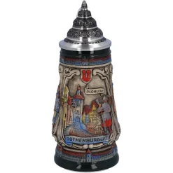 Käthe Wohlfahrt Bierkruge-Bierkrug Mit Zinndeckel "Rothenburg Mit Ritter", 0,25L