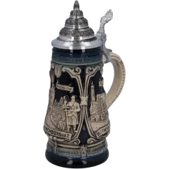 Käthe Wohlfahrt Bierkruge-Bierkrug Mit Zinndeckel "Rothenburg Mit Ritter", 0,25L