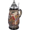 Käthe Wohlfahrt Bierkruge-Bierkrug Mit Zinndeckel "Rothenburg", Natur, 0,5L