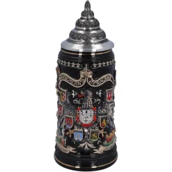 Käthe Wohlfahrt Bierkruge-Bierkrug Mit Zinndeckel "Stadtwappen", Gold, 0,4L