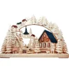 RATAGS Holzdesign Schwibbögen-3-D Schwibbögen "Holzfallerhaus", 115V Mit Usb A-Anschluss