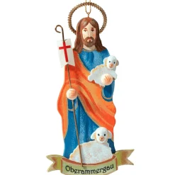 Käthes Original Baumschmuck Aus Holz-Der Gute Hirte, Oberammergau