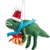 Käthe Wohlfahrt Baumschmuck Aus Filz-Dino Mit Geschenk Aus Filz