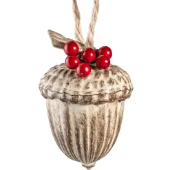 Käthe Wohlfahrt Baumschmuck Aus Kunstharz-Eichel Mit Roten Beeren