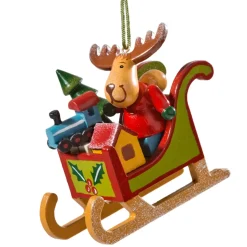 Käthes Original Baumschmuck Aus Holz-Elch Im Schlitten