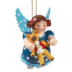 Käthes Original Baumschmuck Aus Holz-Engel Mit Teddy
