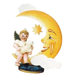 Hubrig Volkskunst Hubrig Miniaturen-Engelbub Auf Mond Mit Schafchen