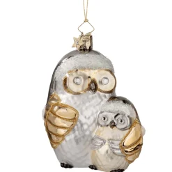 Poesie in Glas Baumschmuck Aus Glas-Eulenmutter Mit Kind