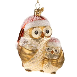 Poesie in Glas Baumschmuck Aus Glas-Eulenmutter Mit Kind