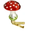 Poesie in Glas Baumschmuck Aus Glas-Fliegenpilz Mit Clip, Gros (5Cm)
