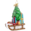 Poesie in Glas Baumschmuck Aus Glas-Geschenkeschlitten