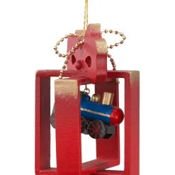 Käthes Original Baumschmuck Aus Holz-Geschenkpackchen Mit Lok, Rot