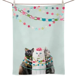 Käthe Wohlfahrt Tischdeko-Geschirrtuch Festliche Katzen