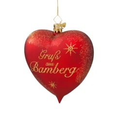 Poesie in Glas Bayern Motive-Glasherz "Grus Aus Bamberg"