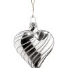 Käthe Wohlfahrt Baumkugeln Und Set-Angebote-Glasherz Silber Mit Silber Spiraldekor