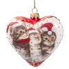 Käthe Wohlfahrt Baumkugeln Und Set-Angebote-Glasherz Weis Katzenweihnacht