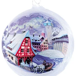 Käthe Wohlfahrt Rothenburg Motive-Glaskugel "Alte Schmiede" Rothenburg Im Winter, 10Cm