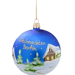 Käthe Wohlfahrt Deutschland Motive-Glaskugel Blau "Weihnachten Berlin", 10 Cm