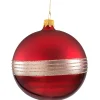 Käthe Wohlfahrt Baumkugeln Und Set-Angebote-Glaskugel Bordeaux Matt Mit Glitterband, 10Cm
