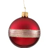 Käthe Wohlfahrt Baumkugeln Und Set-Angebote-Glaskugel Bordeaux Matt/Lack Mit Glitterband, 6Cm