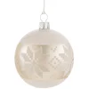 Käthe Wohlfahrt Baumkugeln Und Set-Angebote-Glaskugel Creme Mit Weisem Muster, 7 Cm