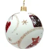 Käthe Wohlfahrt Baumkugeln Und Set-Angebote-Glaskugel Cremefarben Matt Mit Weihnachtlichen Motiven, 7 Cm