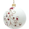 Käthe Wohlfahrt Baumkugeln Und Set-Angebote-Glaskugel Cremefarben Matt Mit Glitzerbaum, 7 Cm