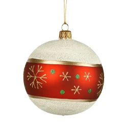 Käthe Wohlfahrt Baumkugeln Und Set-Angebote-Glaskugel Frosty Mit Schneeflocken, 10Cm