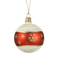 Käthe Wohlfahrt Baumkugeln Und Set-Angebote-Glaskugel Frosty Mit Schneeflocken, 6Cm