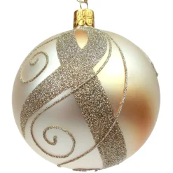 Käthe Wohlfahrt Baumkugeln Und Set-Angebote-Glaskugel Gold Mit Verzierung, 8 Cm