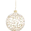 Käthe Wohlfahrt Baumkugeln Und Set-Angebote-Glaskugel Klar Mit Goldschnorkeln, 6 Cm