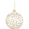 Käthe Wohlfahrt Baumkugeln Und Set-Angebote-Glaskugel Klar Mit Goldschnorkeln, 8 Cm