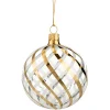Käthe Wohlfahrt Baumkugeln Und Set-Angebote-Glaskugel Klar Mit Gold-Weisem Netzdekor, 8 Cm