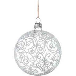 Käthe Wohlfahrt Baumkugeln Und Set-Angebote-Glaskugel Klar Mit Irisschnorkeln, 8 Cm