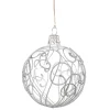 Käthe Wohlfahrt Baumkugeln Und Set-Angebote-Glaskugel Klar Mit Silberschnorkeln, 7 Cm