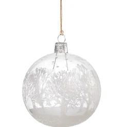 Käthe Wohlfahrt Baumkugeln Und Set-Angebote-Glaskugel Klar Mit Verschneiten Baumen, 8 Cm