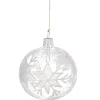Käthe Wohlfahrt Baumkugeln Und Set-Angebote-Glaskugel Klar Mit Weisen Flocken, 7 Cm