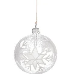 Käthe Wohlfahrt Baumkugeln Und Set-Angebote-Glaskugel Klar Mit Weisen Flocken, 7 Cm
