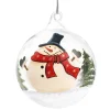 Käthe Wohlfahrt Baumkugeln Und Set-Angebote-Glaskugel Klar Schneemann Mit Zylinder, 8 Cm