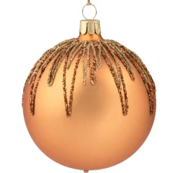 Käthe Wohlfahrt Baumkugeln Und Set-Angebote-Glaskugel Kupfer Mit Glitterdach, 8 Cm
