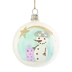 Käthe Wohlfahrt Baumkugeln Und Set-Angebote-Glaskugel Mit Schneemann Und Sternschnuppe, 7Cm