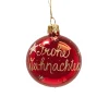 Käthe Wohlfahrt Baumkugeln Und Set-Angebote-Glaskugel Rot "Frohe Weihnachten", 6 Cm