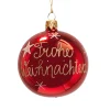 Käthe Wohlfahrt Baumkugeln Und Set-Angebote-Glaskugel Rot "Frohe Weihnachten", 8 Cm